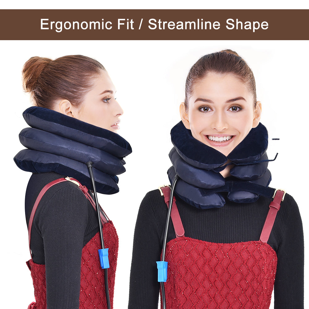 Inflatable Neck Traction Device - Cervical Spine Stretcher for Pain Relief