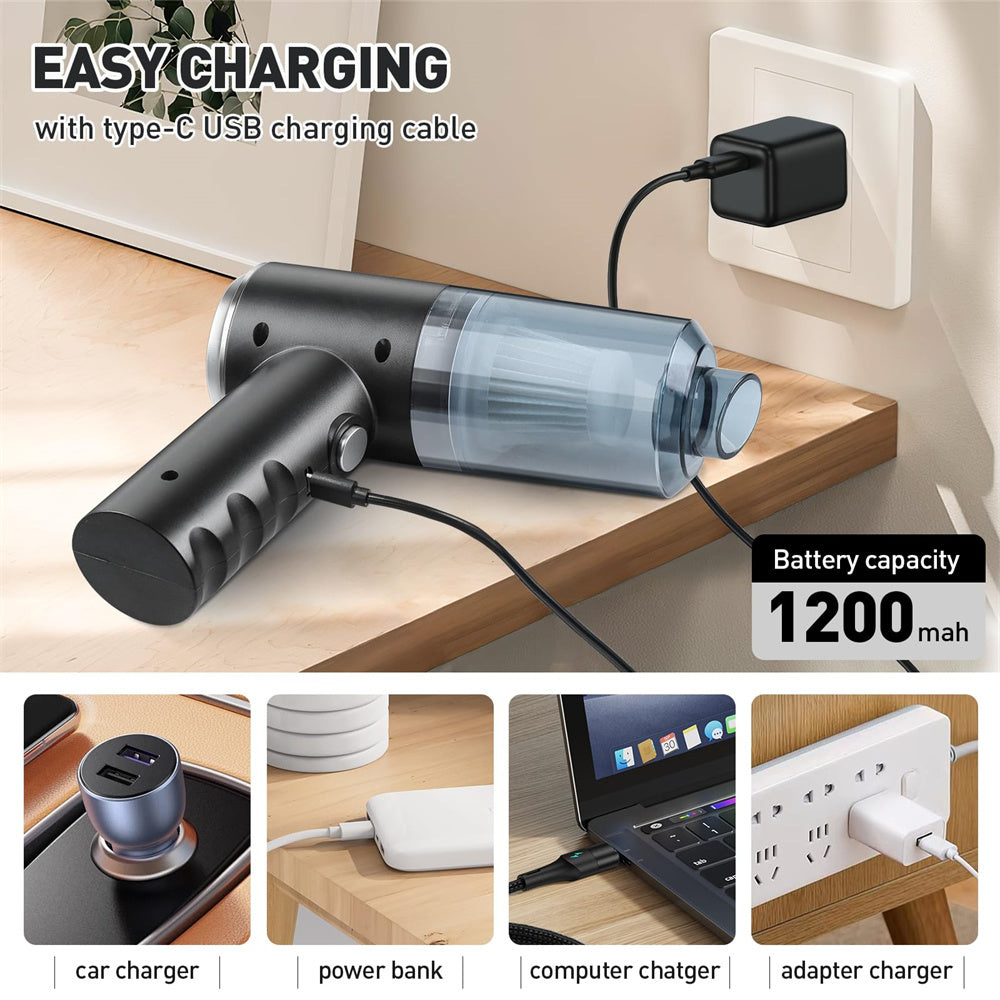 Mini Car Handheld Vacuum Cleaner - Portable Multi-Surface Cleaning Tool
