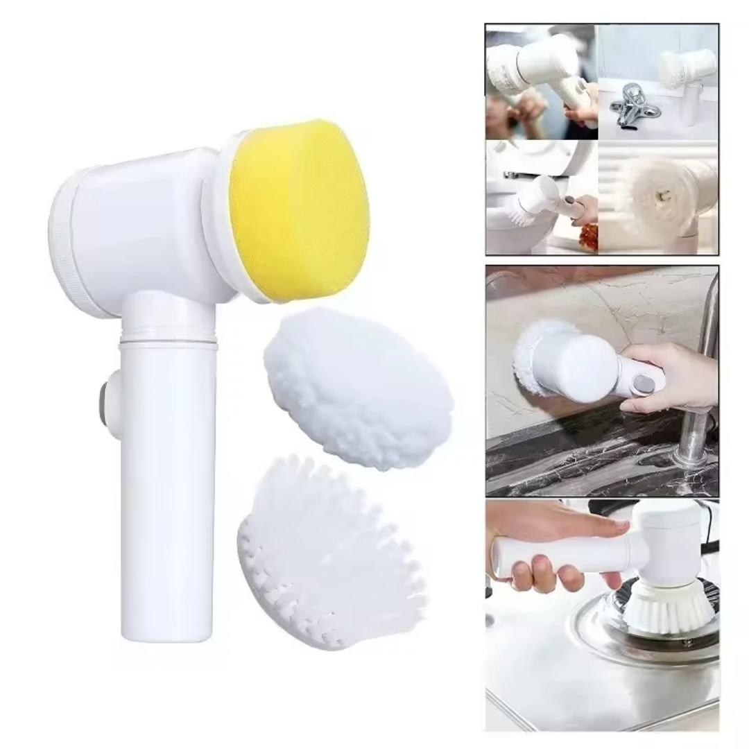 5-in-1 Electric Cleaning Brush - Rechargeable Spin Scrubber for Kitchen & Bathroom