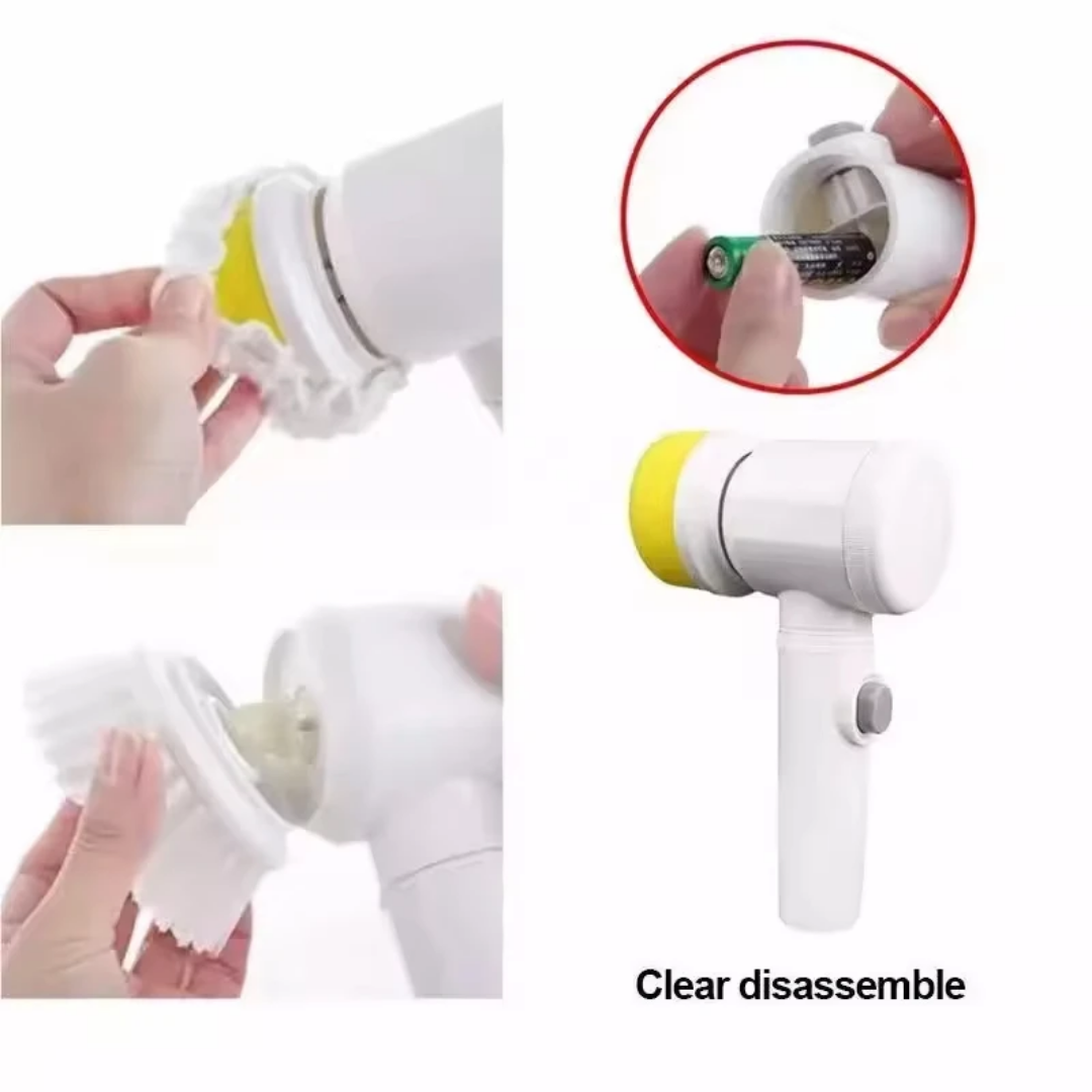 5-in-1 Electric Cleaning Brush - Rechargeable Spin Scrubber for Kitchen & Bathroom