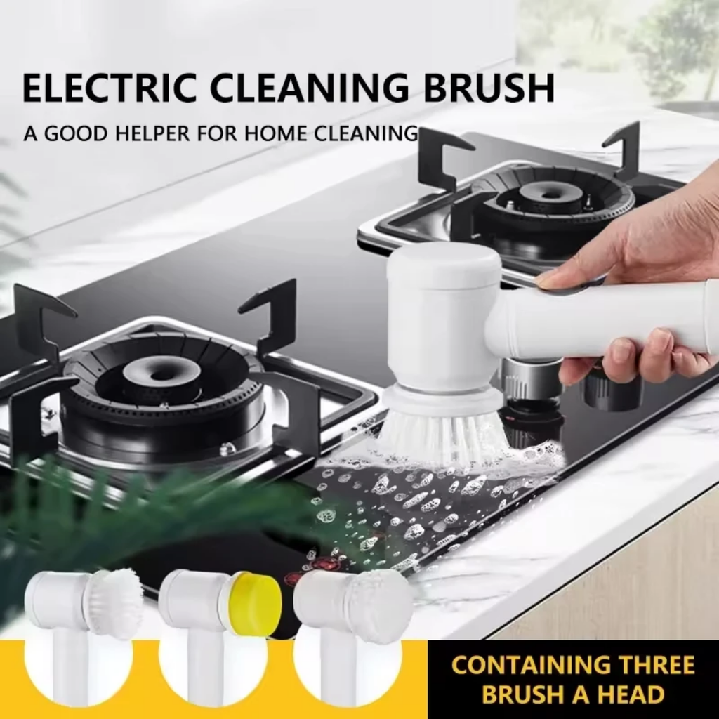 5-in-1 Electric Cleaning Brush - Rechargeable Spin Scrubber for Kitchen & Bathroom