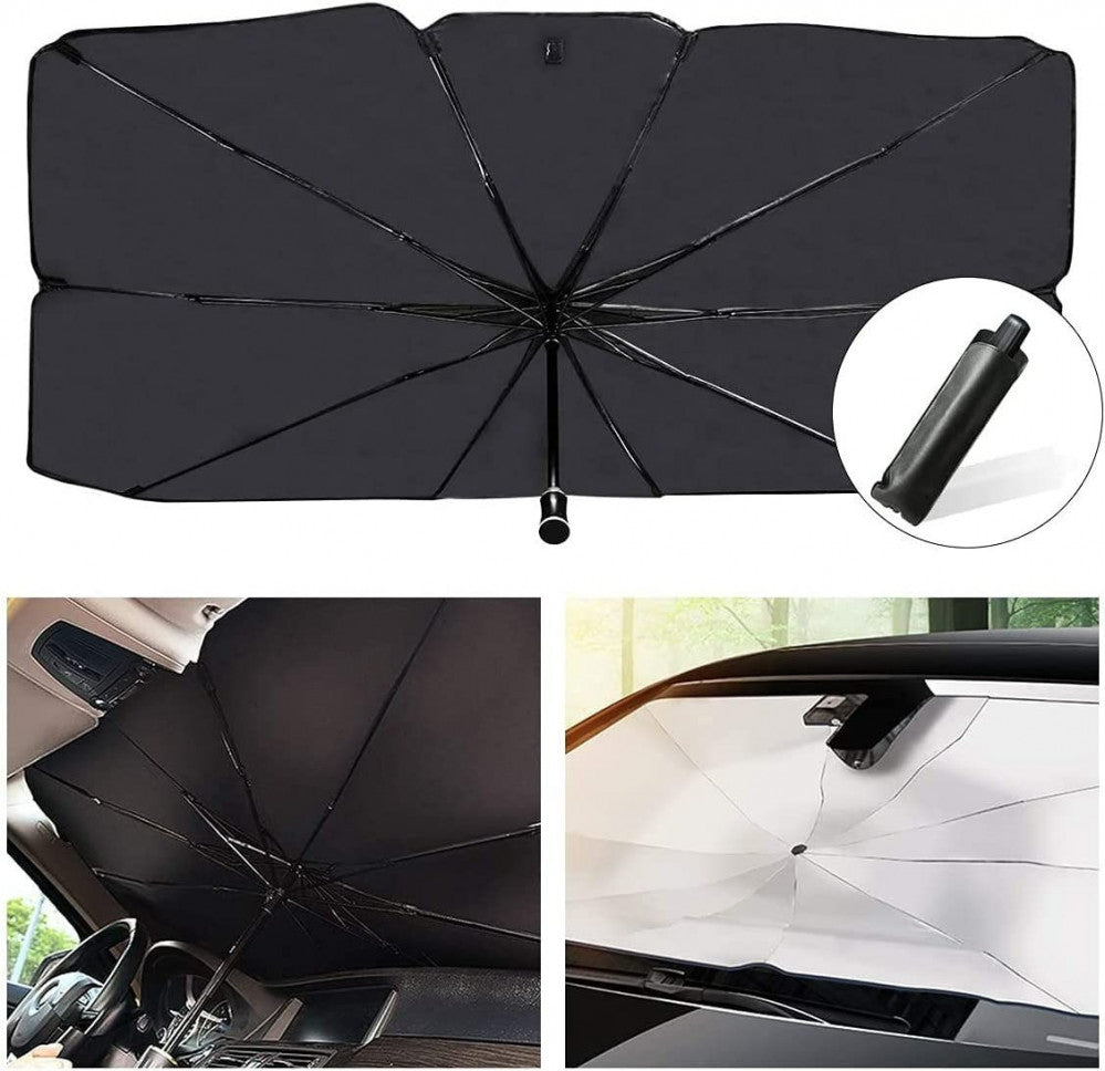 Premium Car Windshield Sunshade Umbrella - Foldable UV Protection Sun Blocker