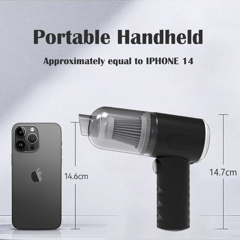 Mini Car Handheld Vacuum Cleaner - Portable Multi-Surface Cleaning Tool